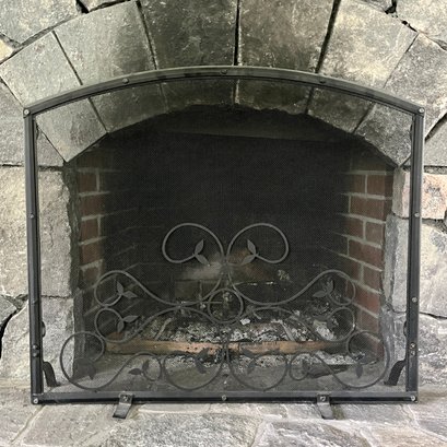 A Wrought Iron Fireplace Screen - Family Room
