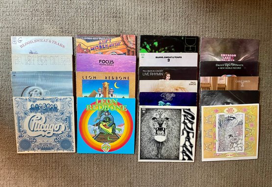 Nineteen Vinyl Records Including Santana, Blood Sweat And Tears & ELO