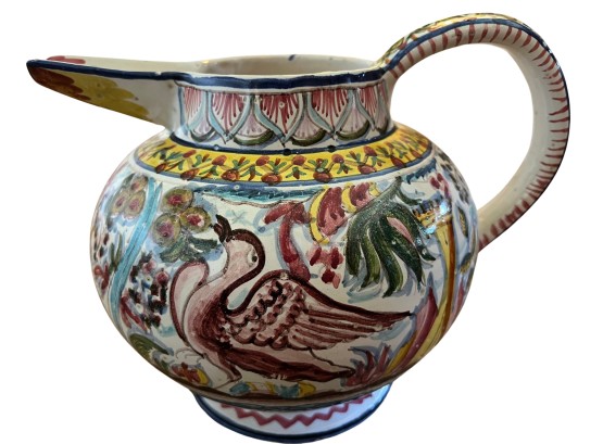 Hand-painted Ceramic Pitcher From Portugal