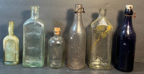 Lot Of Six Old Bottles