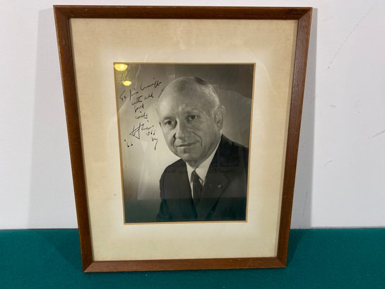 Jacob Javits. Republican Senator From New York 1957 - 1981. Framed Autographed Photograph.