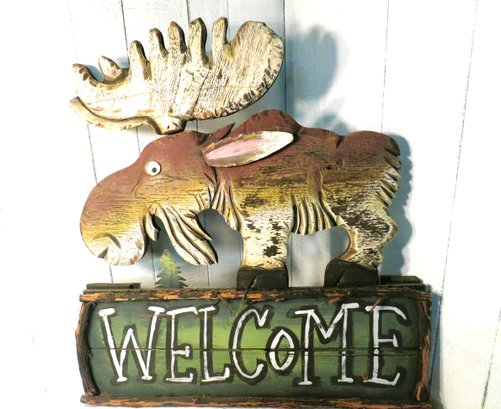 Huge Moose Welcome Sign Mason Vermont Almost 3 Ft High