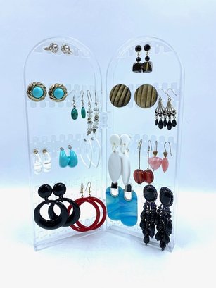 Collection Of 17 Pairs Of Earrings Vintage To Now