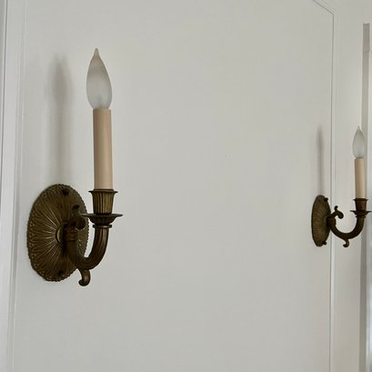 A Pair Of Brass Candle Sconces - Primary