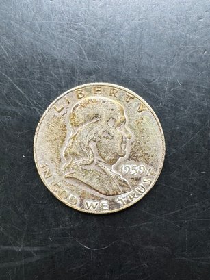 1959-D Benjamin Franklin Silver Half Dollar