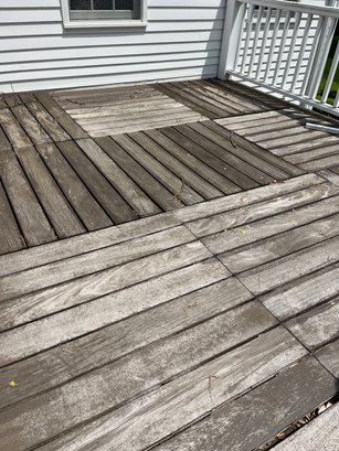 A Collection Of 15 Large Wood Deck Squares
