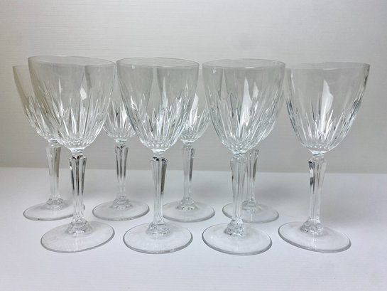 Vintage Cut Glass Wine Glasses (8)