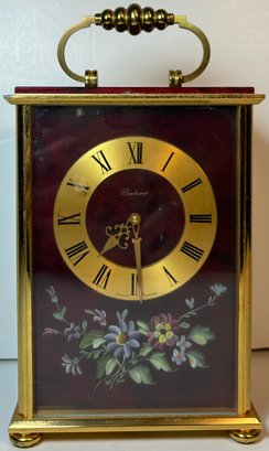 Beautiful Swiss Bucherer Carriage Clock W/ Handpainted Flowers