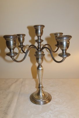 Sterling Silver Candelabra By Wallace  2 Pieces.  14 Tall X 10 Wide, Holds 5 Candles