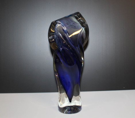 Signed Joseph W. Becker Blown Art Glass Vase