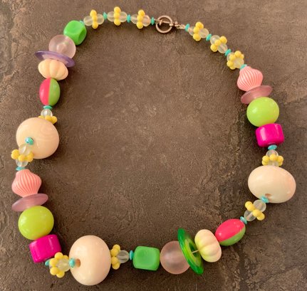 ****Vintage Colorful Chunky Bead Necklace