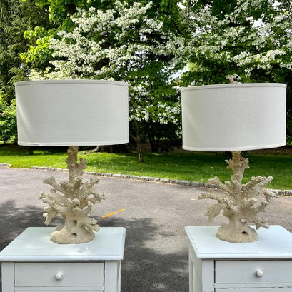 A Pair Of Resin Coral Form Table Lamps