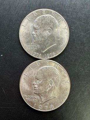 2 Eisenhower Dollars 1976, 1978-D