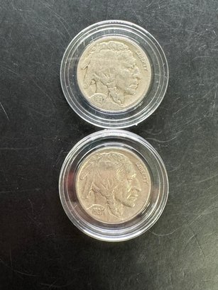 2 Buffalo Nickels 1937, 1937-D