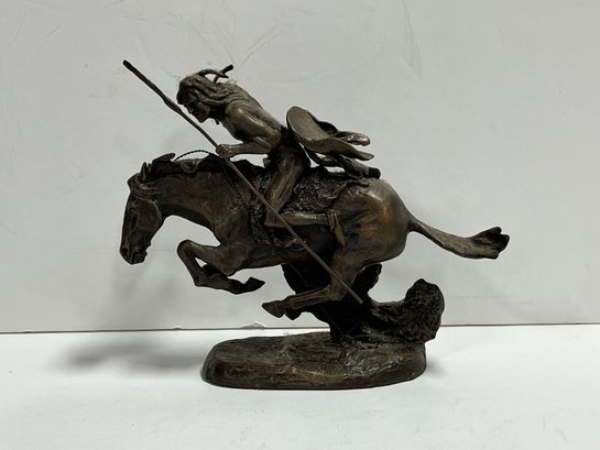 1988 Franklin Mint Frederic Remington 'The Cheyenne' Bronze Sculpture