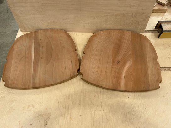NEW Pair Of  Solid Cherry Seats Lot # 8