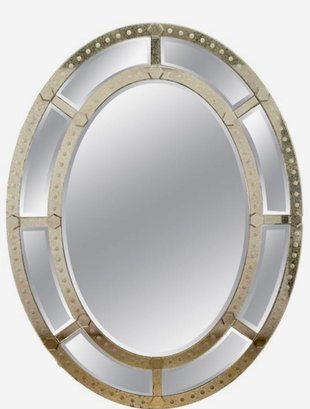 A Venetian Style Large Oval 20th Century Mirror