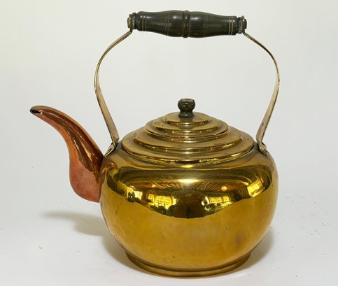 A Fine And Fancy Copper And Brass Tea Pot