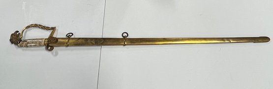 Brass Sword With Carved Handle