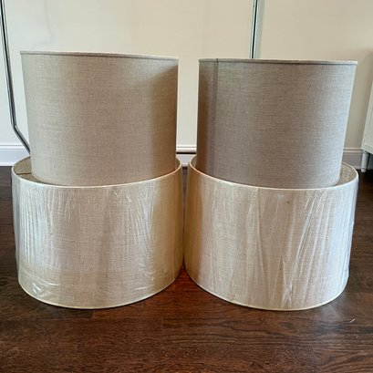 A Set Of 4 Lamp Shades - 2 New - Never Used