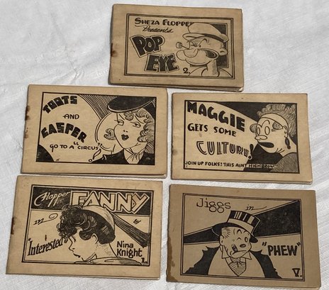 Grouping Of 5 Original 1930s Tijuana Bibles/ Bluesies- Risque Cartoon Comic Books