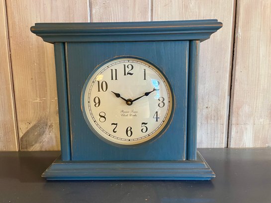 Slate Blue Wood Clock By Praire Town Clock Works