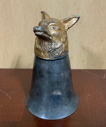 Vintage Silver Plated Fox Head Stirrup Cup
