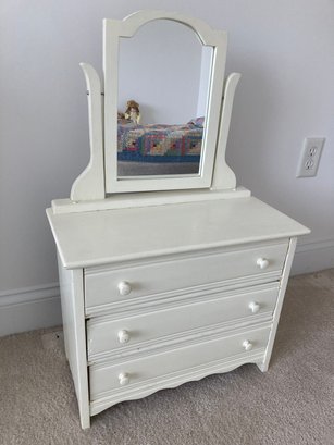 Doll Furniture - 3 Drawer Dresser With Attached Mirror