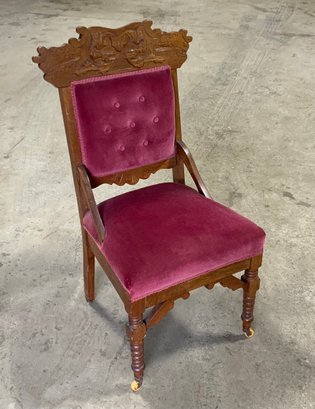 Antique Hand Carved Eastlake Side Chair