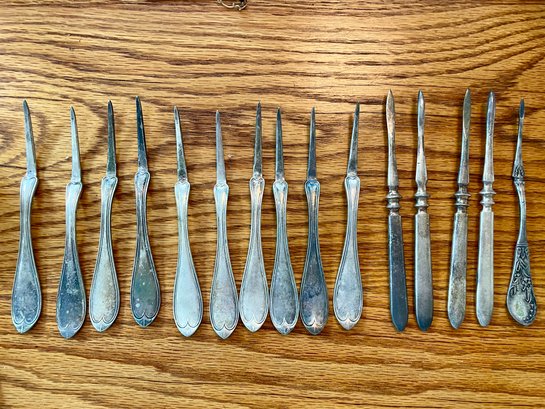 Collection Of Rogers Silver Plated Seafood Picks