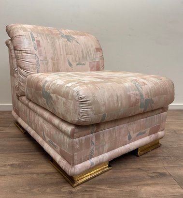 Wayside Furniture Gold Footed Accent Chair With Pink And Blue Hues