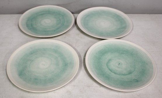 4 Hand Painted Made In Turkey Dinner Plates