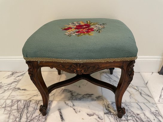 Antique Embroidered Stool.