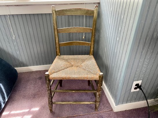 Vintage Rushed Seat Wooden Chair