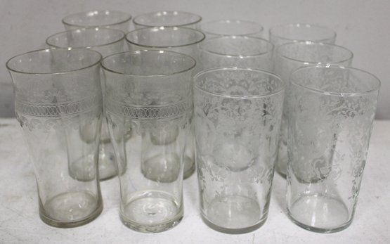 Lot Of 8 Vintage Cut Glass Glasses