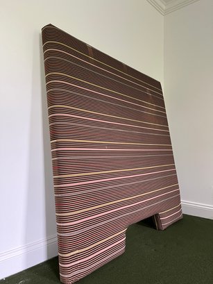 A Cord Velvet Striped Upholstered Headboard - Full