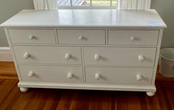 Pottery Barn Style White Painted Wood 7 Drawer Dresser