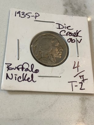 1935 P Buffalo Nickel (die Crack) 189