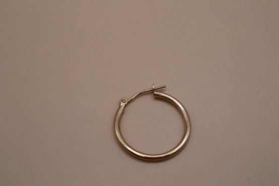 14K Yellow Gold Single Hoop Earring Marked And Tested (.40 Grams)