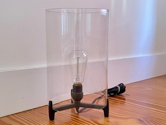Contemporary Glass & Metal Edison Filament Table Lamp