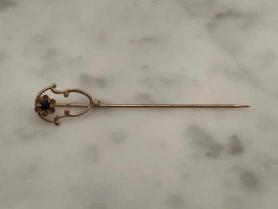 14K Gold & Sapphire Stick Pin