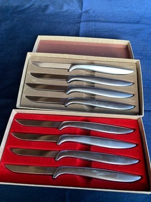 Gerber Stainless Steak Knives - Two Boxes Of 4 Each