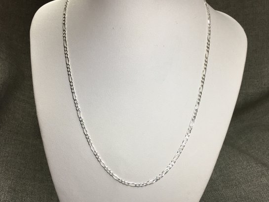 Very Nice Brand New 925 / STERLING SILVER Figaro Style 16' - Necklace - Made In Italy - New Never Worn