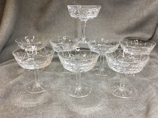 Lot (1 Of 3) Group Of Eight (8) Stunning WATERFORD CRYSTAL Lismore Pattern Champagne / Dessert Glasses - WOW !