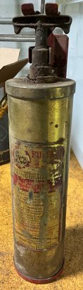 Antique Buffalo Brass Super Fire Extinguisher