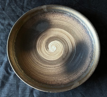 Raku Art Pottery Swirl Platter / Charger