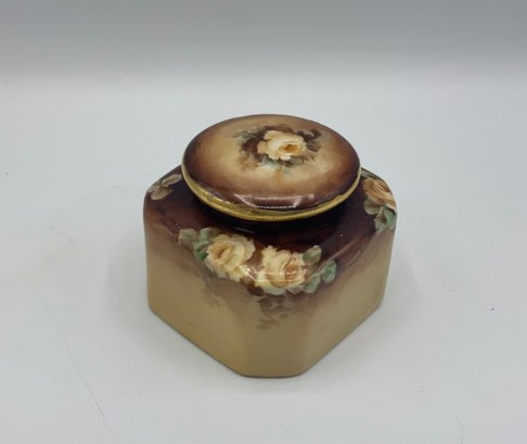 Beautiful Vintage RS Germany Hand Painted Porcelain Inkwell