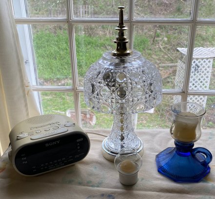 Clock Radio, Candles, And More