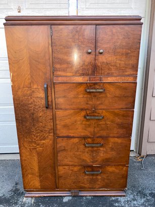 Vintage Art Deco Amoire With Original Hardware. Measures 36' Wide, 20 1/8' Deep And 58' Tall.