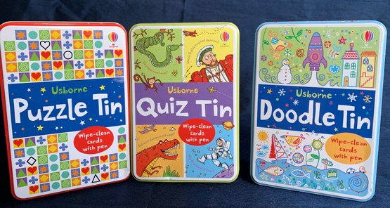 Doodle, Puzzle And Quiz Wipe Off Cards In Tins - Cool!
